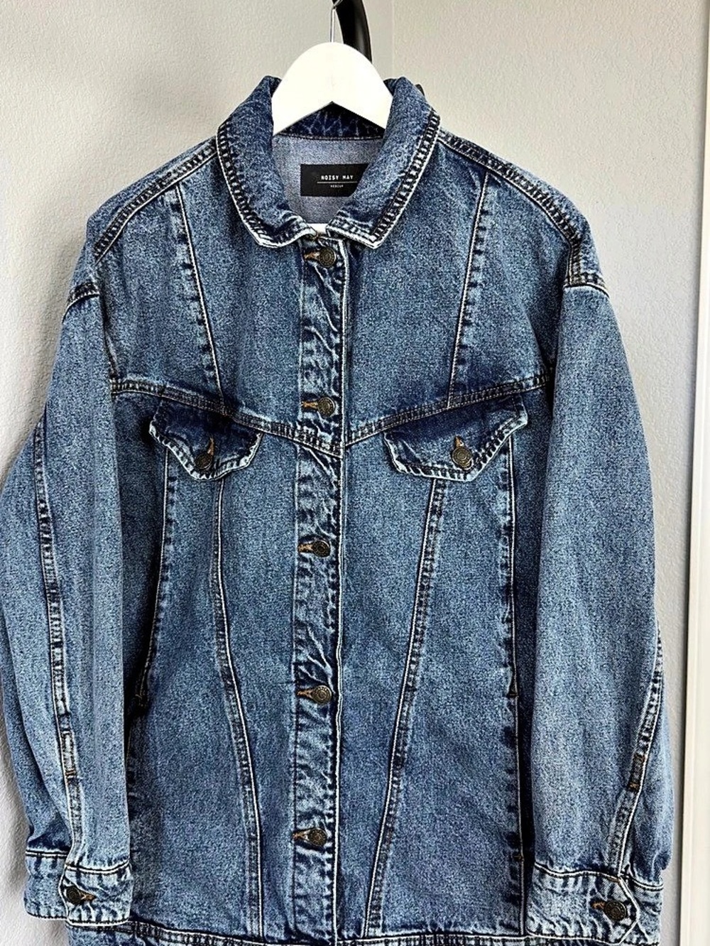 Noisy May Casie Oversize Denim Jacket Blue